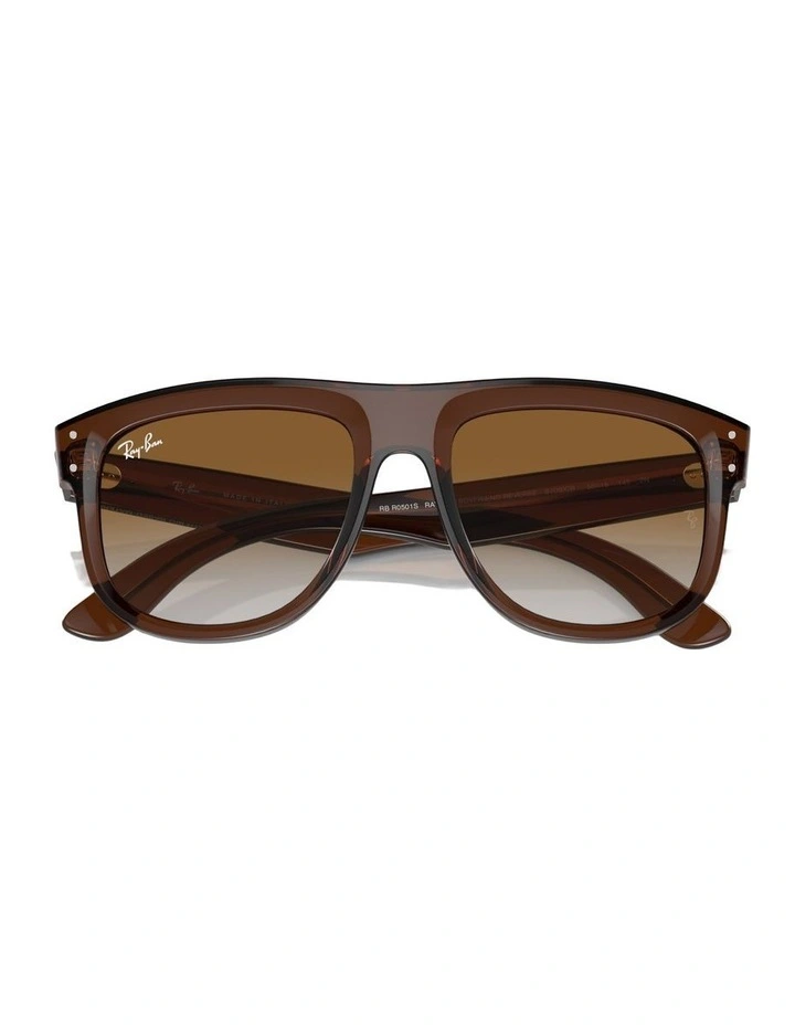 Boyfriend Reverse Molded Acetate Sunglasses in Brown image 4