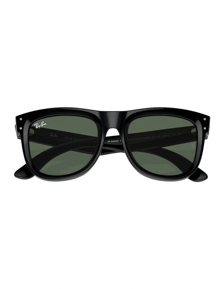 Wayfarer Reverse Molded Acetate Sunglasses in Black image 3