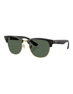 Clubmaster Reverse Molded Acetate Sunglasses in Black