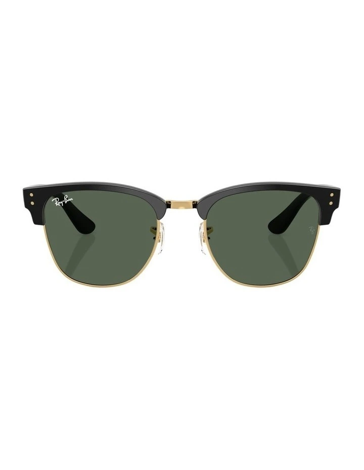 Clubmaster Reverse Molded Acetate Sunglasses in Black image 2