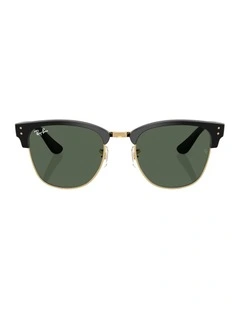 Clubmaster Reverse Molded Acetate Sunglasses in Black