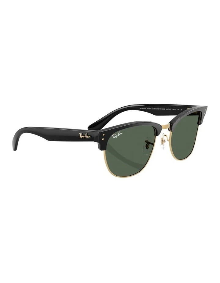 Clubmaster Reverse Molded Acetate Sunglasses in Black image 4
