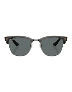 Clubmaster Reverse Molded Acetate Polarised Sunglasses in Grey