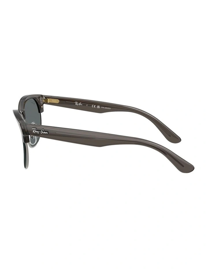 Clubmaster Reverse Molded Acetate Polarised Sunglasses in Grey image 3