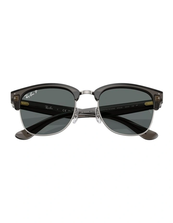 Clubmaster Reverse Molded Acetate Polarised Sunglasses in Grey image 4