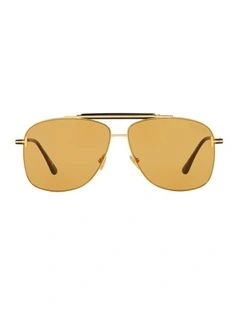 Jaden Metal Sunglasses in Gold