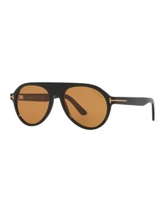 Horn / Ivory FT1047-P Sunglasses in Black