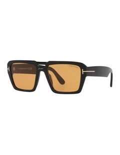 Redford TR Acetate Sunglasses in Black