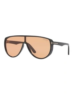 Achilles Injected Sunglasses in Black