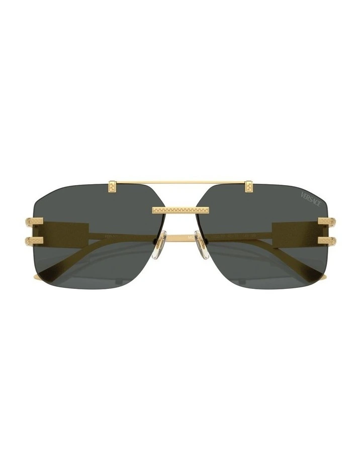 Metal Sunglasses in Gold image 4