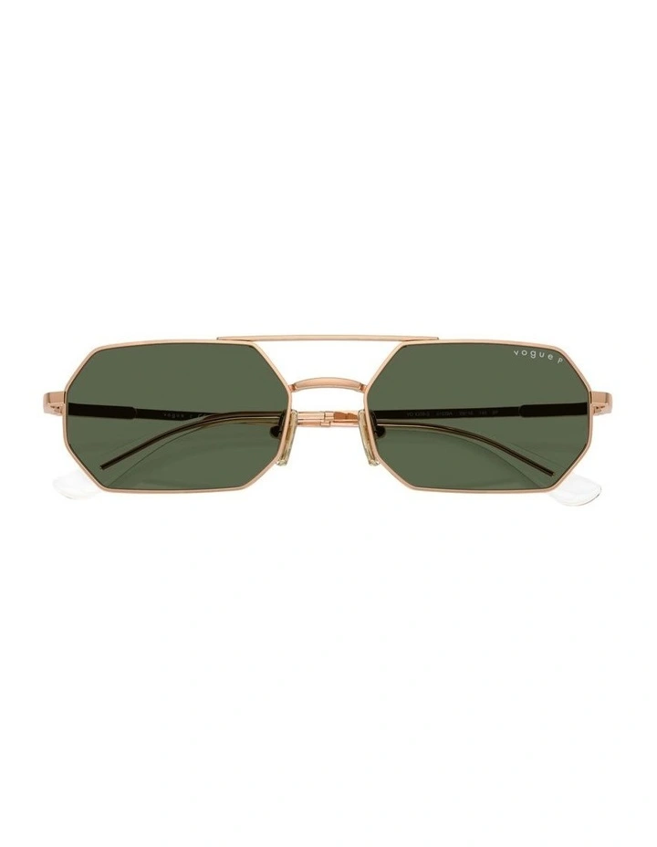 Metal Polarised Sunglasses in Pink image 3