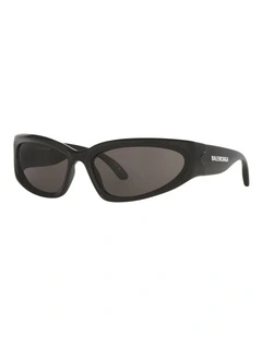Balenciaga BB0157S Injected Sunglasses in Black