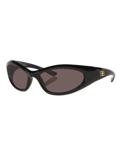 Balenciaga BB0384S Injected Sunglasses in Black