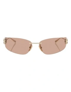 Balenciaga BB0484S Metal Sunglasses in Gold