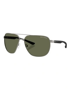 Armani Exchange  Metal Polarised Sunglasses in Grey