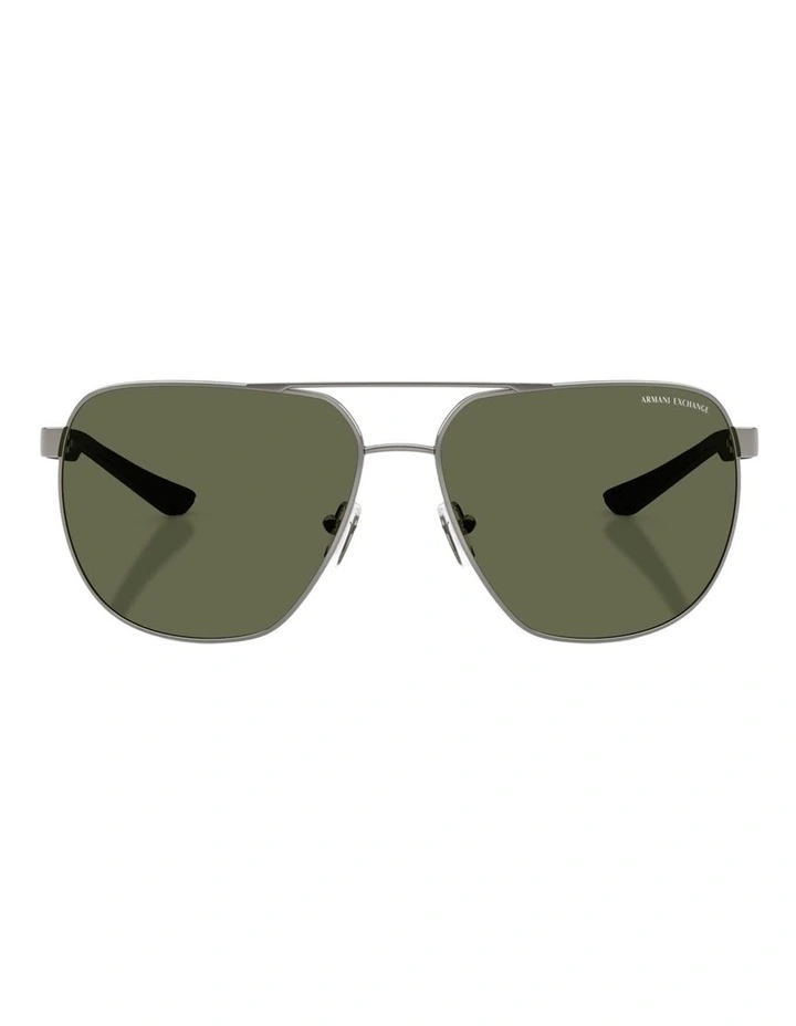 Armani Exchange  Metal Polarised Sunglasses in Grey image 2