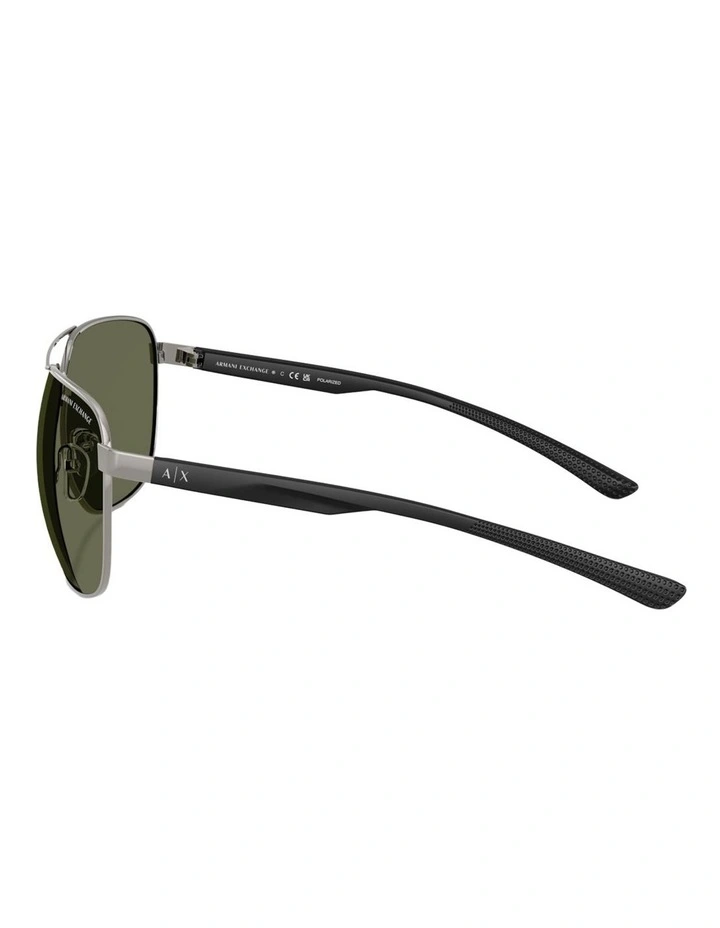 Armani Exchange  Metal Polarised Sunglasses in Grey image 3