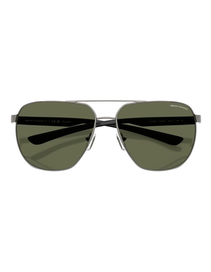 Armani Exchange  Metal Polarised Sunglasses in Grey image 4
