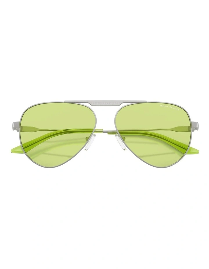 Armani Exchange  Metal Sunglasses in Silver image 4