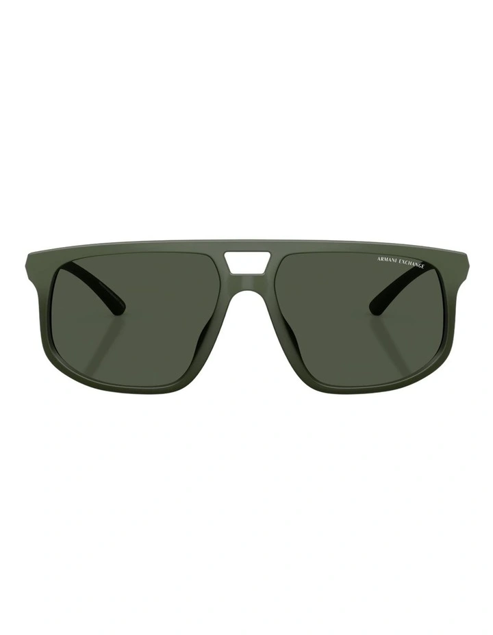 Armani Exchange  Injected Polarised Sunglasses in Green image 1