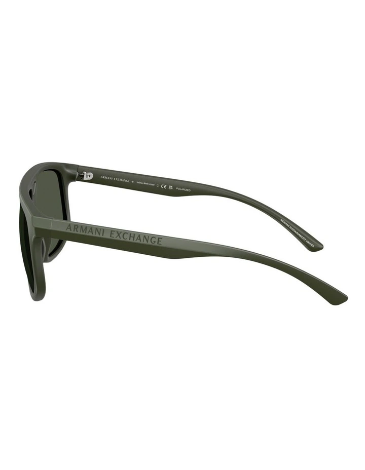 Armani Exchange  Injected Polarised Sunglasses in Green image 2