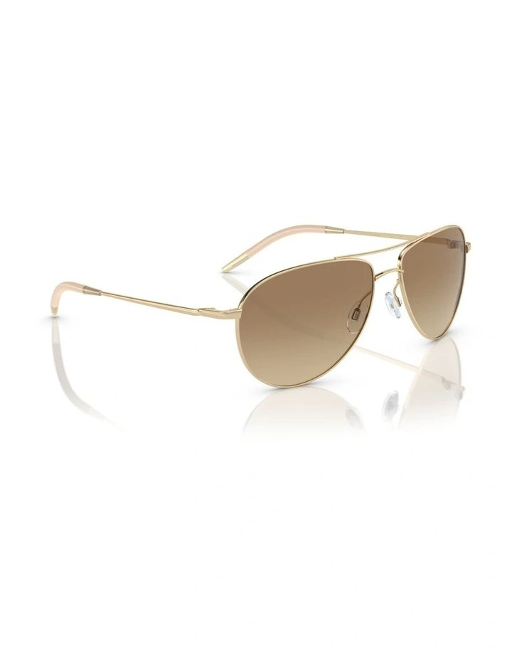Oliver Peoples Benedict Metal Sunglasses in Gold image 4