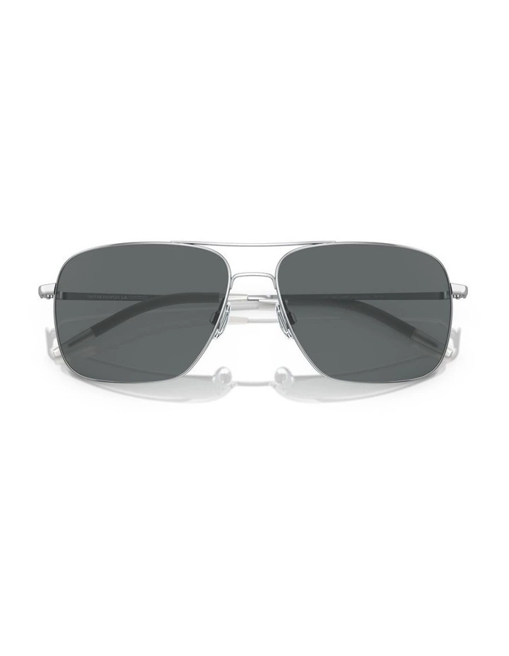 Oliver Peoples Clifton Metal Polarised Sunglasses in Silver image 3