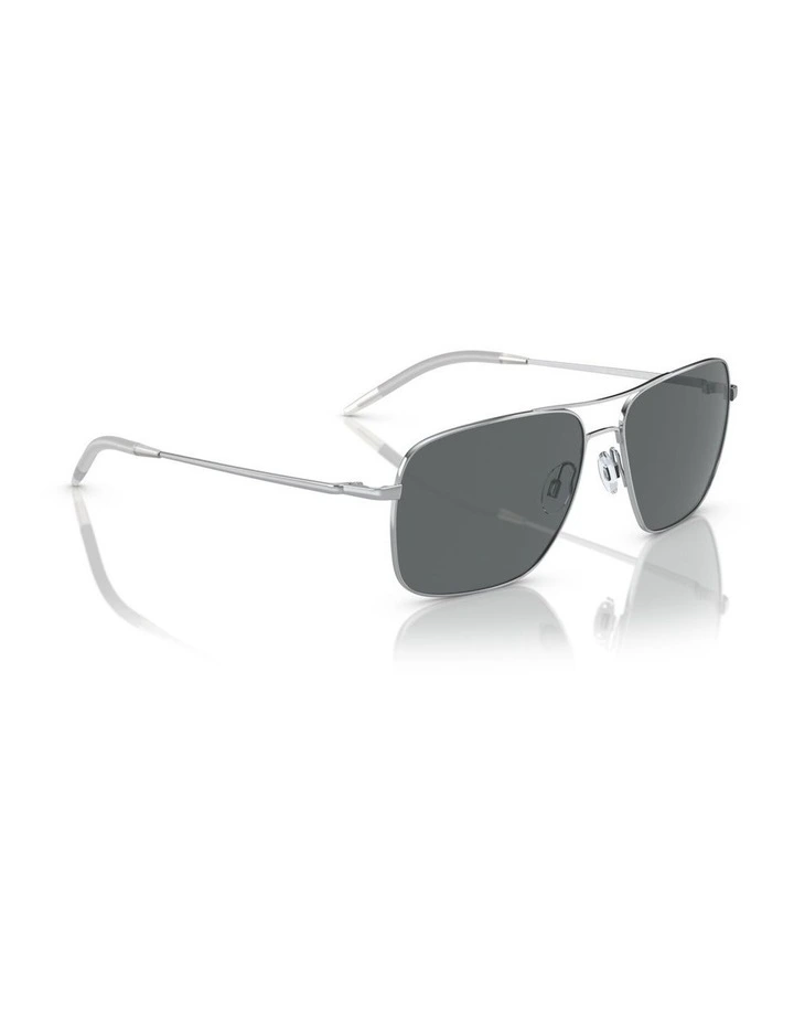 Oliver Peoples Clifton Metal Polarised Sunglasses in Silver image 4