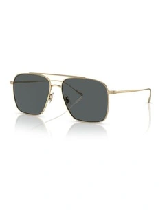 Oliver Peoples Dresner Titanium Polarised Sunglasses in Gold