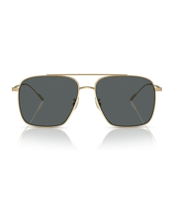 Oliver Peoples Dresner Titanium Polarised Sunglasses in Gold image 2