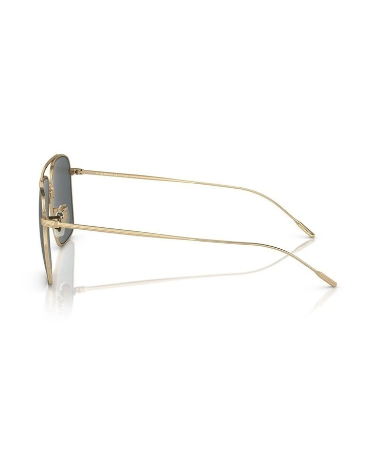 Oliver Peoples Dresner Titanium Polarised Sunglasses in Gold image 3