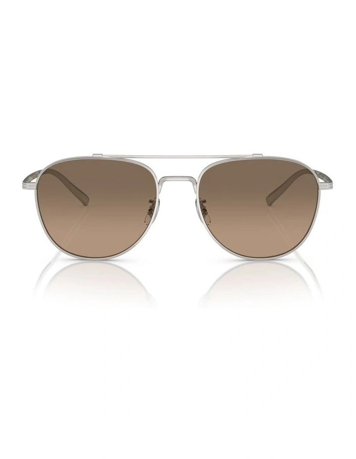 Oliver Peoples Rivetti Titanium Polarised Sunglasses in Silver image 2