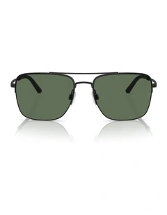 Oliver Peoples R-2 Metal Polarised Sunglasses in Black