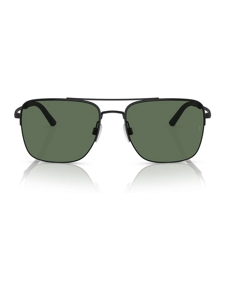 Oliver Peoples R-2 Metal Polarised Sunglasses in Black image 1