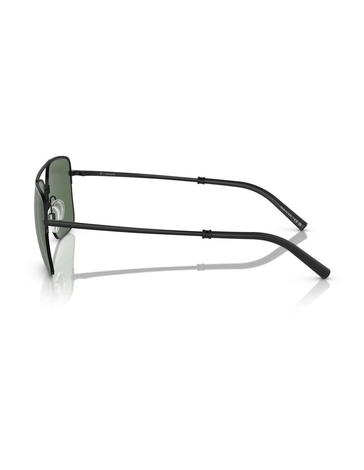 Oliver Peoples R-2 Metal Polarised Sunglasses in Black image 2