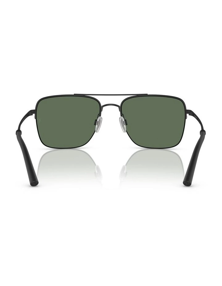 Oliver Peoples R-2 Metal Polarised Sunglasses in Black image 3
