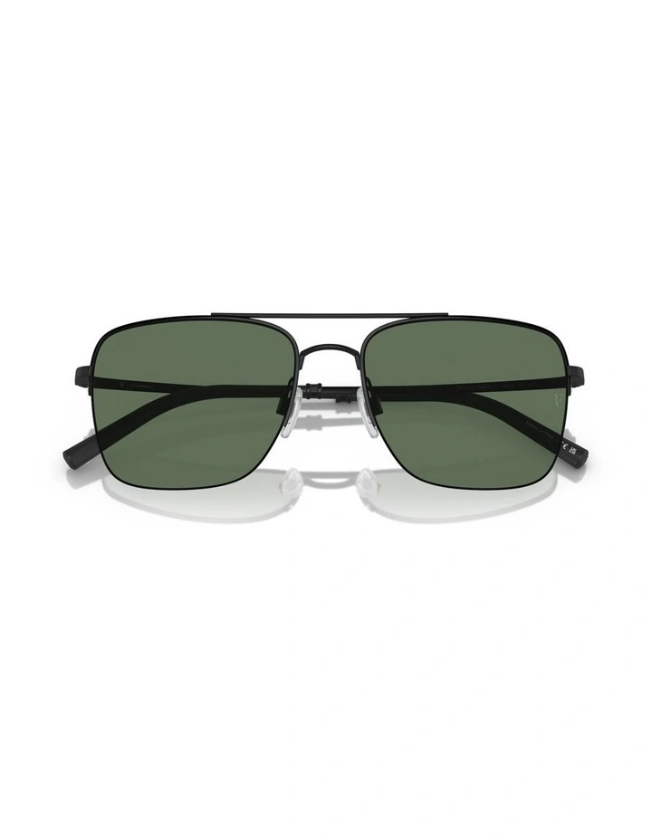 Oliver Peoples R-2 Metal Polarised Sunglasses in Black image 4