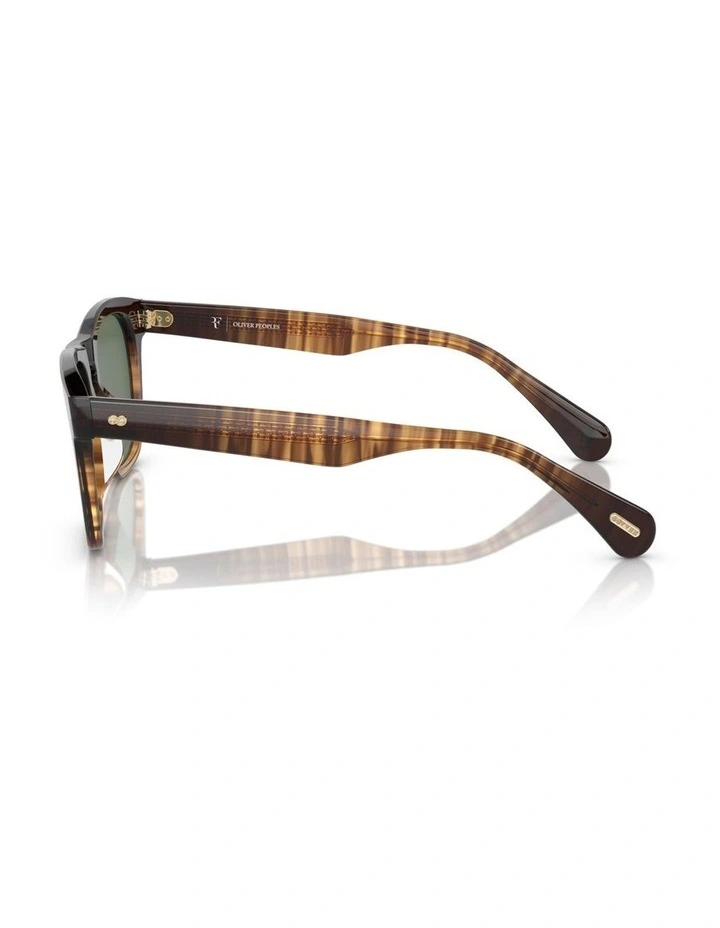 Oliver Peoples R-3 Acetate Polarised Sunglasses in Brown image 3