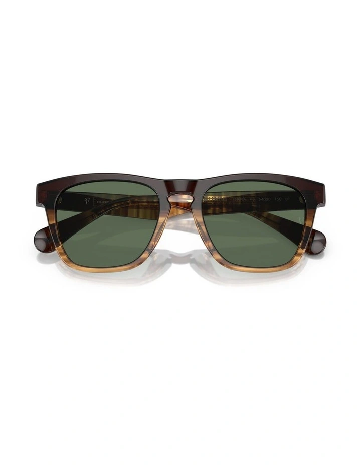 Oliver Peoples R-3 Acetate Polarised Sunglasses in Brown image 5