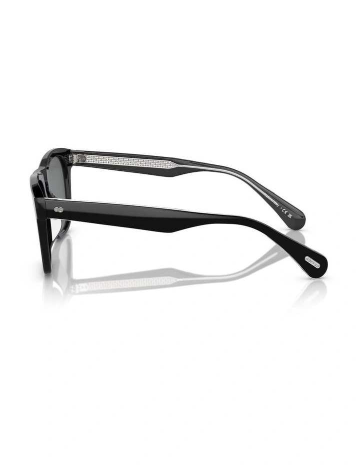 Oliver Peoples R-3 Acetate Polarised Sunglasses in Black image 3
