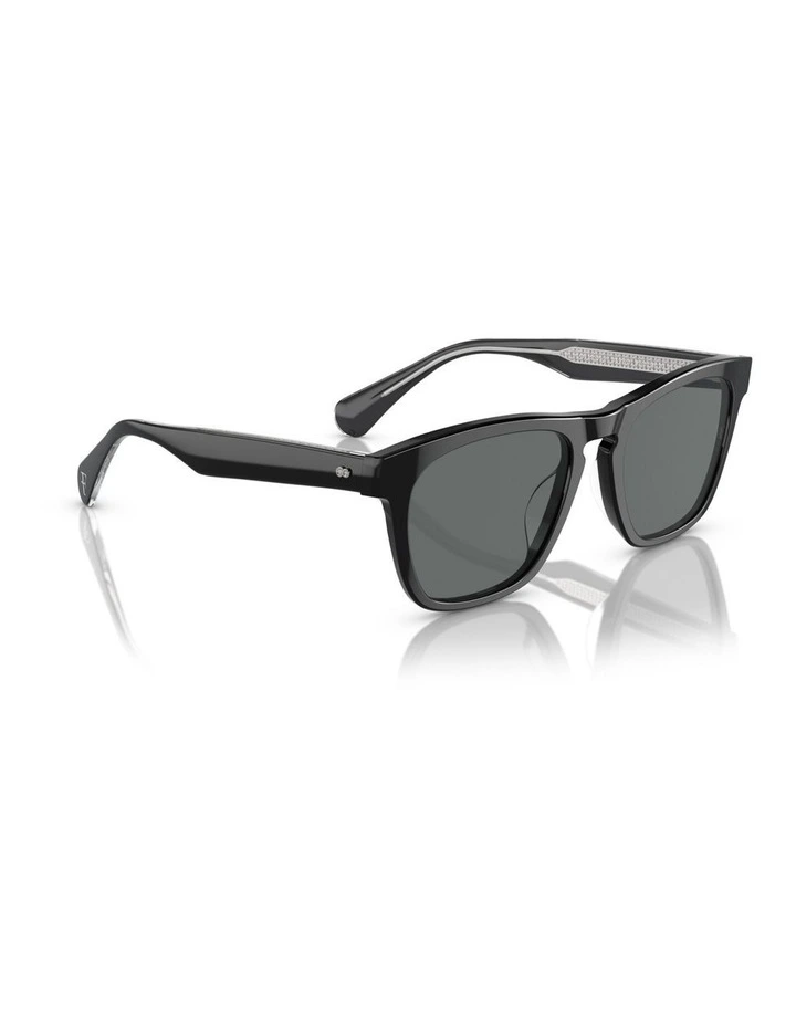 Oliver Peoples R-3 Acetate Polarised Sunglasses in Black image 5