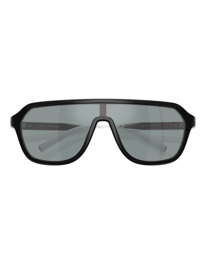 Oliver Peoples R-12 Injected Sunglasses in Black image 3
