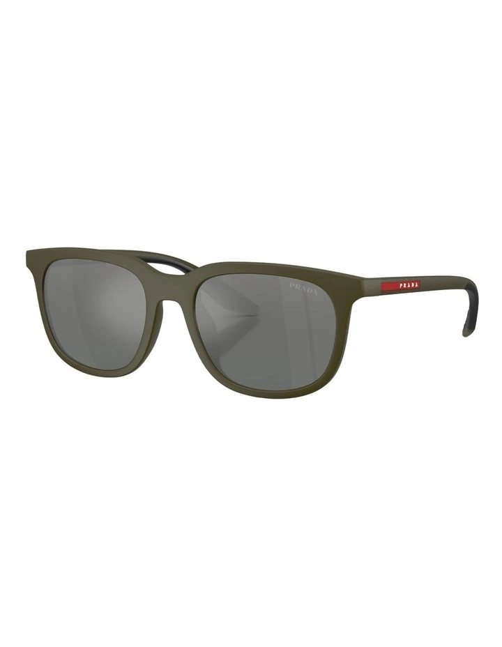 Prada Linea Rossa Injected Sunglasses in Green image 1