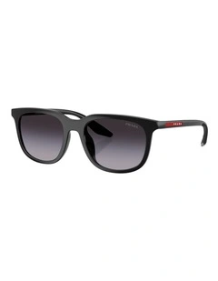 Prada Linea Rossa Injected Sunglasses in Black