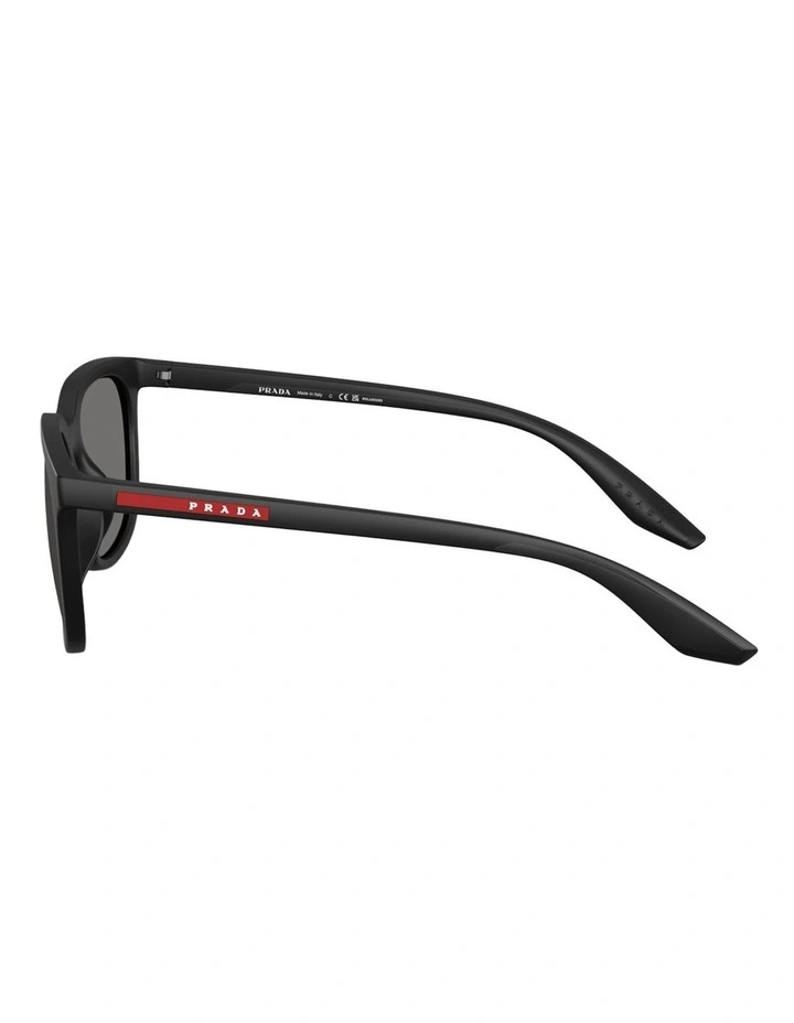 Prada Linea Rossa Injected Polarised Sunglasses in Black image 3