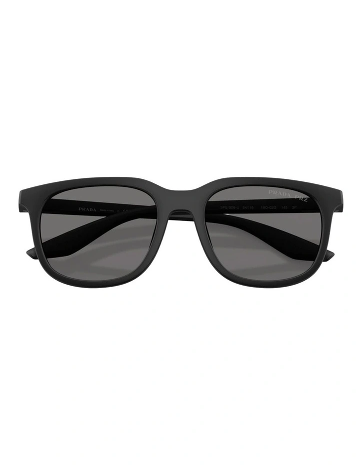 Prada Linea Rossa Injected Polarised Sunglasses in Black image 4