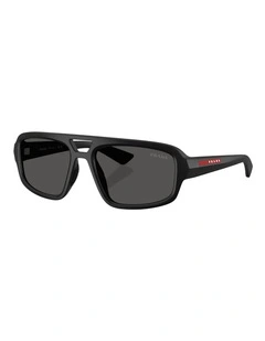 Prada Linea Rossa Injected Sunglasses in Black