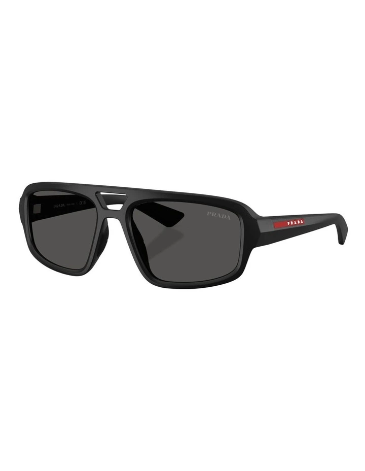 Prada Linea Rossa Injected Sunglasses in Black image 1