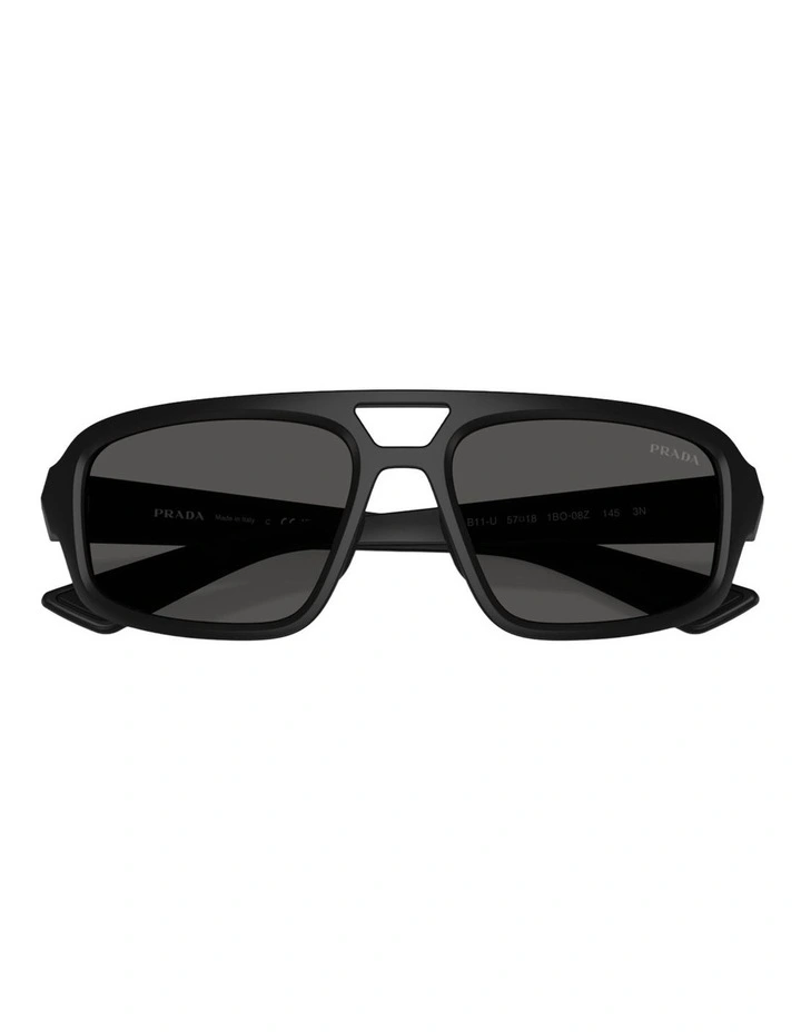 Prada Linea Rossa Injected Sunglasses in Black image 4