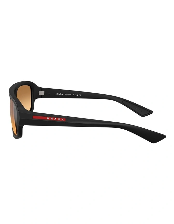 Prada Linea Rossa Injected Sunglasses in Black image 3
